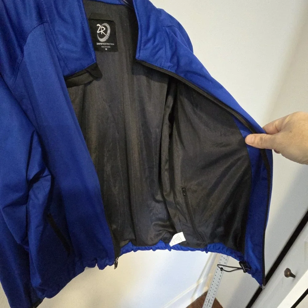 Zero‎ Restriction Blue Full Zip Jacket Men's M 100% Polyester Reflective Trim